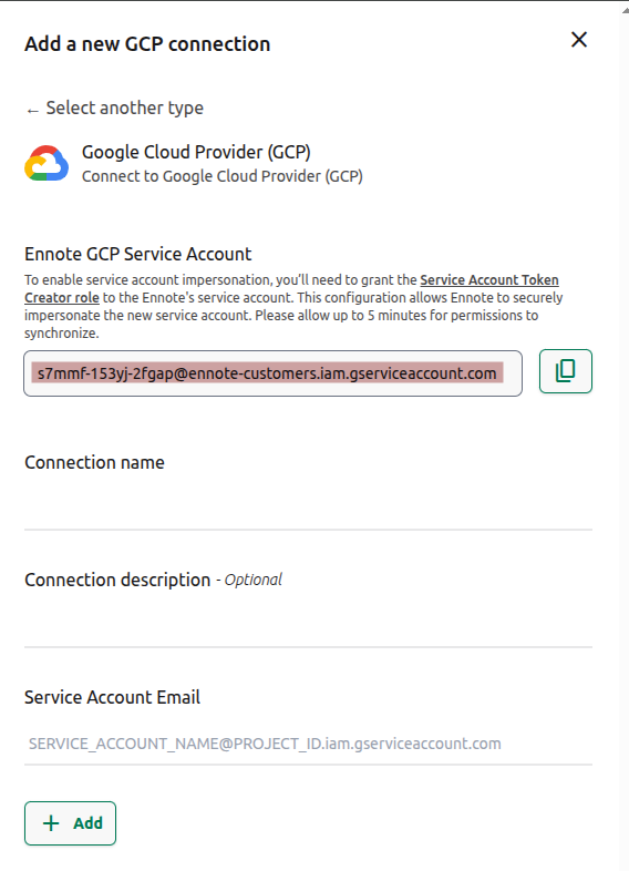 Copy Service Account email