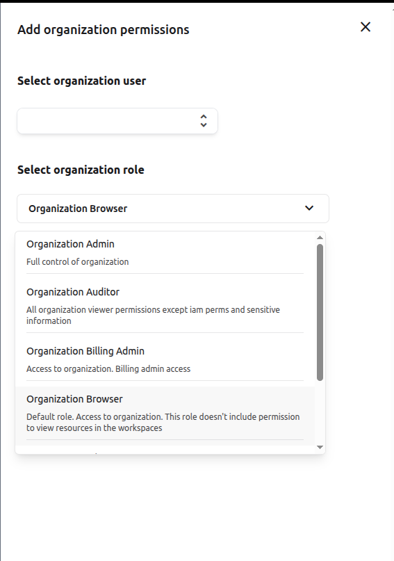add organization permissions