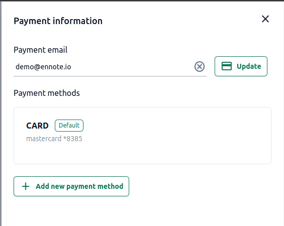 payment information