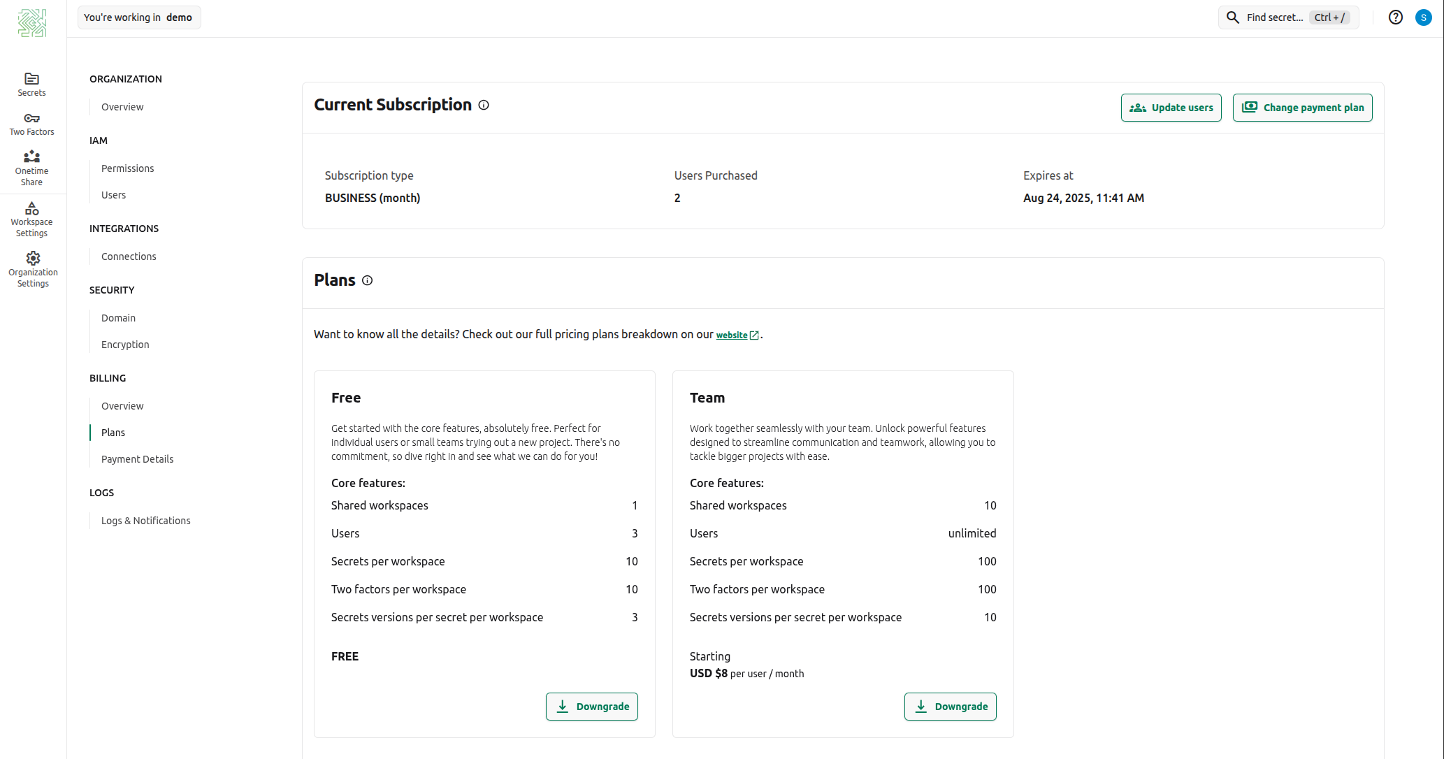 subscription type